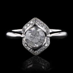 1.09 ctw CENTER Diamond 18K White Gold Ring (1.23 ctw Diamonds)