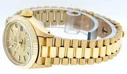 Rolex Ladies 18K Yellow Gold Champagne Index Datejust President Wristwatch