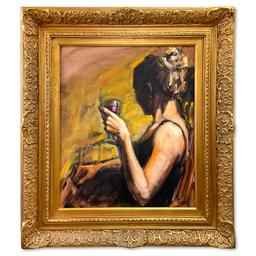 Portrait of Woman at Bar by Perez Original