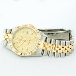 Rolex Mens 2T Yellow Gold And Stainless Steel Champagne Jubilee Dial 18K Diamond