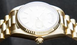 Rolex Mens 18K Yellow Gold Double Quickset Champagne Index President Wristwatch