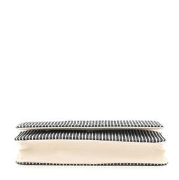 Chanel Black Ivory Striped Denim Timeless Wallet on Chain