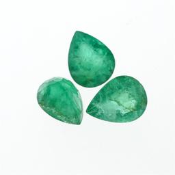 4.48 ctw Pear Cut Natural Emerald Parcel