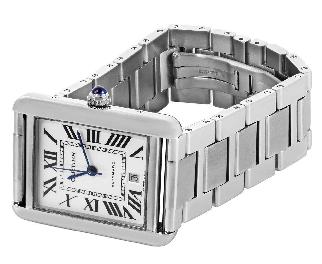 Cartier Mens Stainless Steel 40MM Tank Solo XL Wristwatch