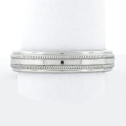 Men's Solid .950 Platinum 5mm Classic Dual Milgrain Polished Band Ring Size 11