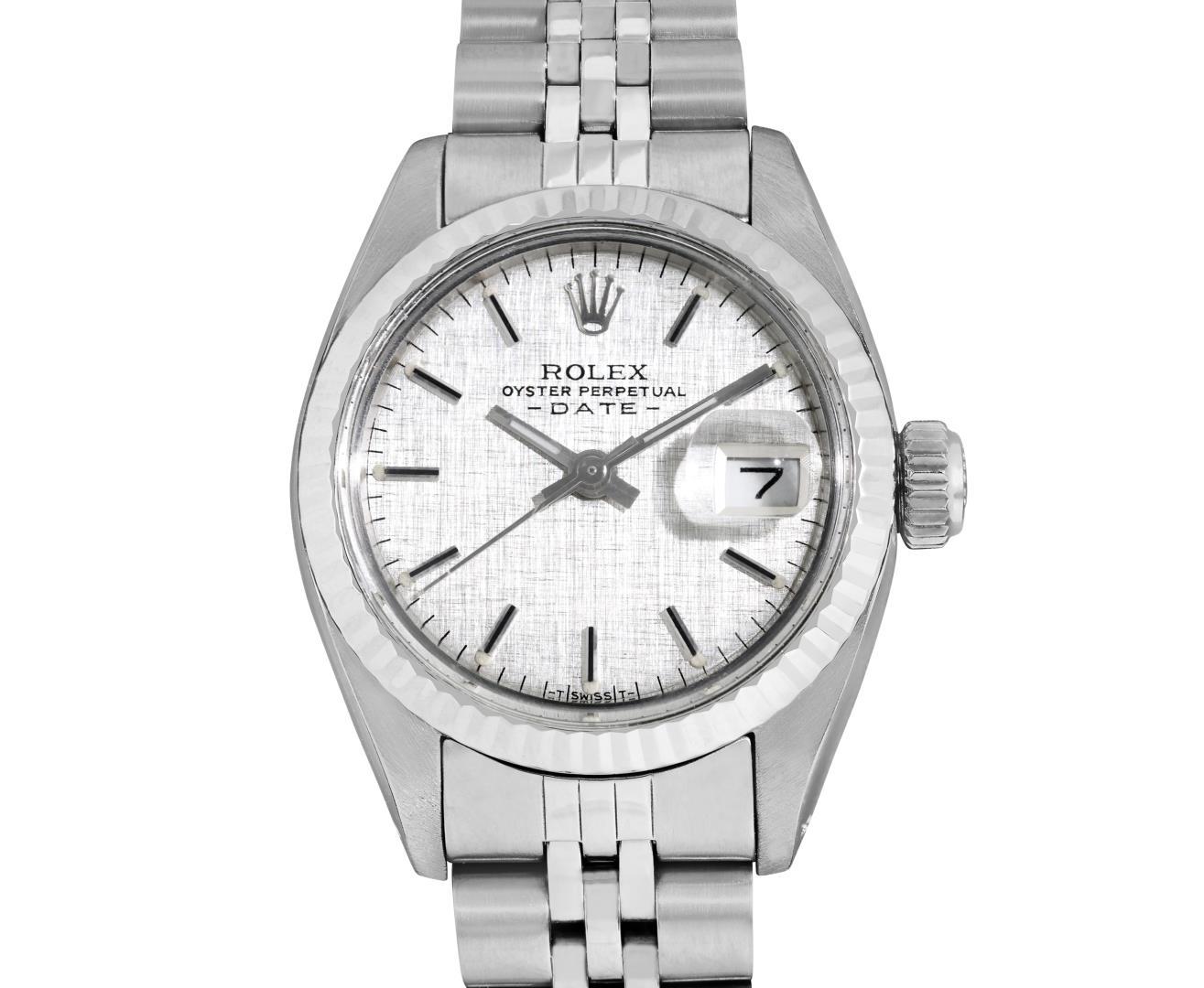 Rolex Ladies Stainless Steel Silver Index Date Wristwatch