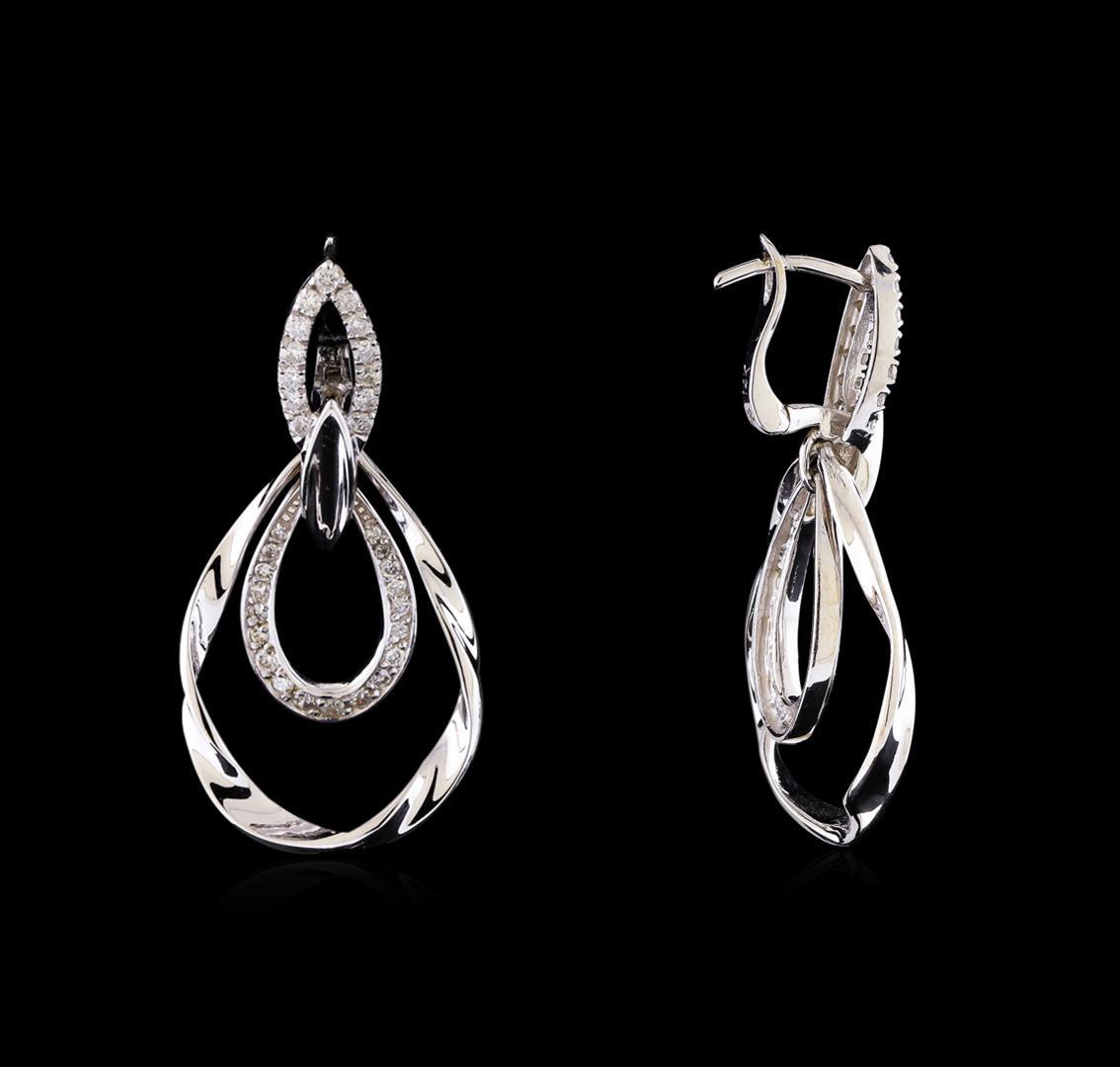 0.78 ctw Diamond Earrings - 14KT White Gold