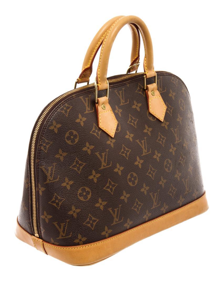 Louis Vuitton Brown Monogram Canvas Leather Alma PM Satchel Bag