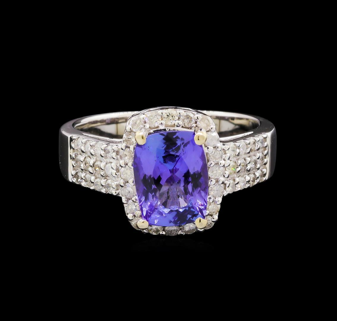 14KT White Gold 2.08 ctw Tanzanite and Diamond Ring