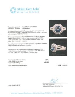 14KT White Gold 2.53 ctw Tanzanite and Diamond Ring