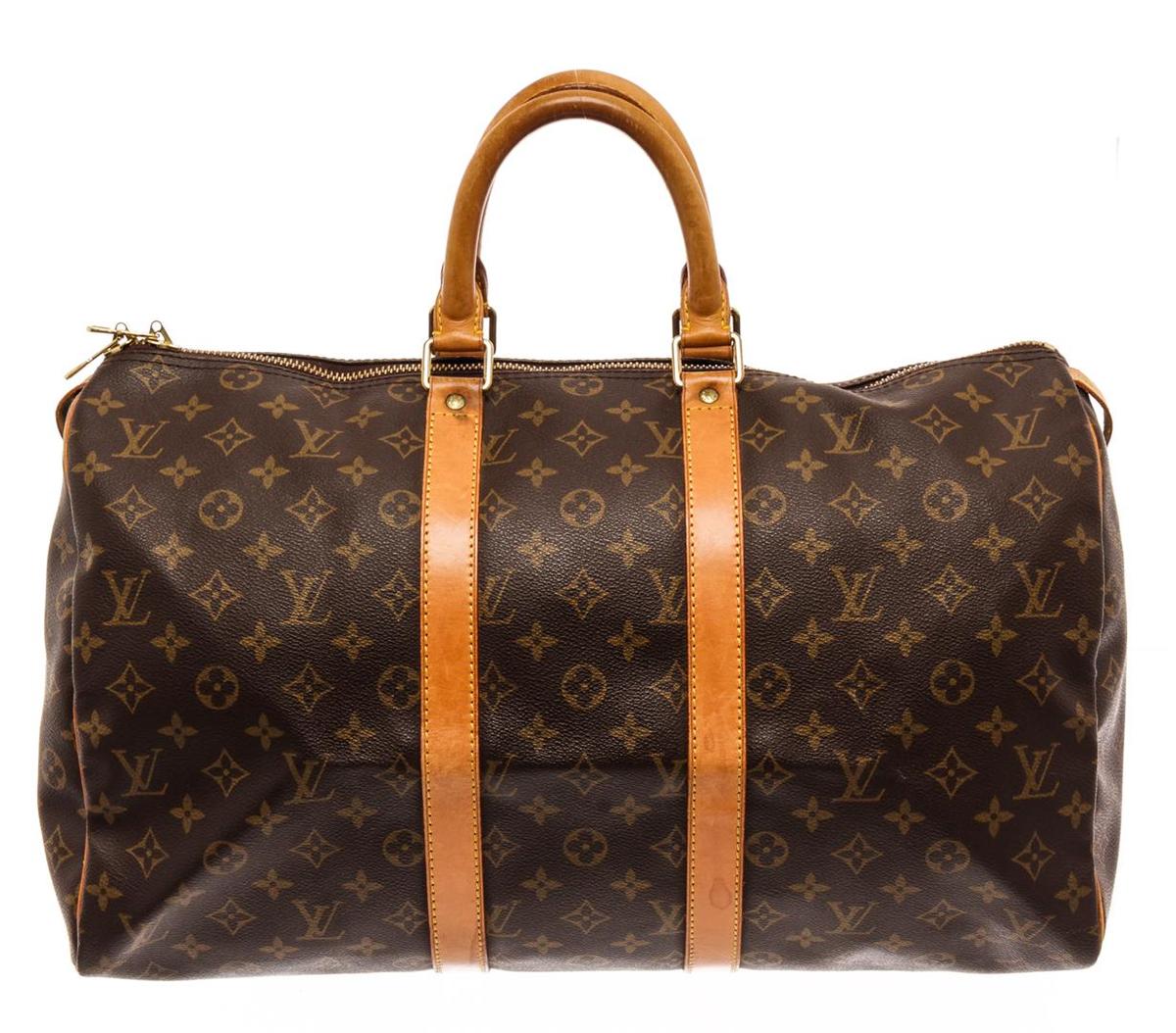 Louis Vuitton Brown Monogram Canvas Keepall 45 Travel Bag