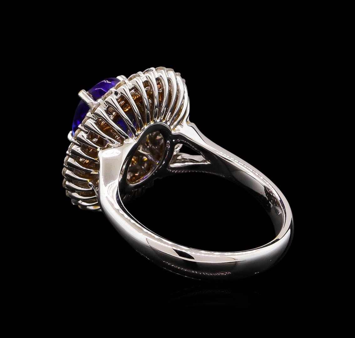 14KT Two-Tone Gold 1.73 ctw Tanzanite and Diamond Ring