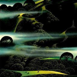 Fog Draped Hills by Eyvind Earle (1916-2000)