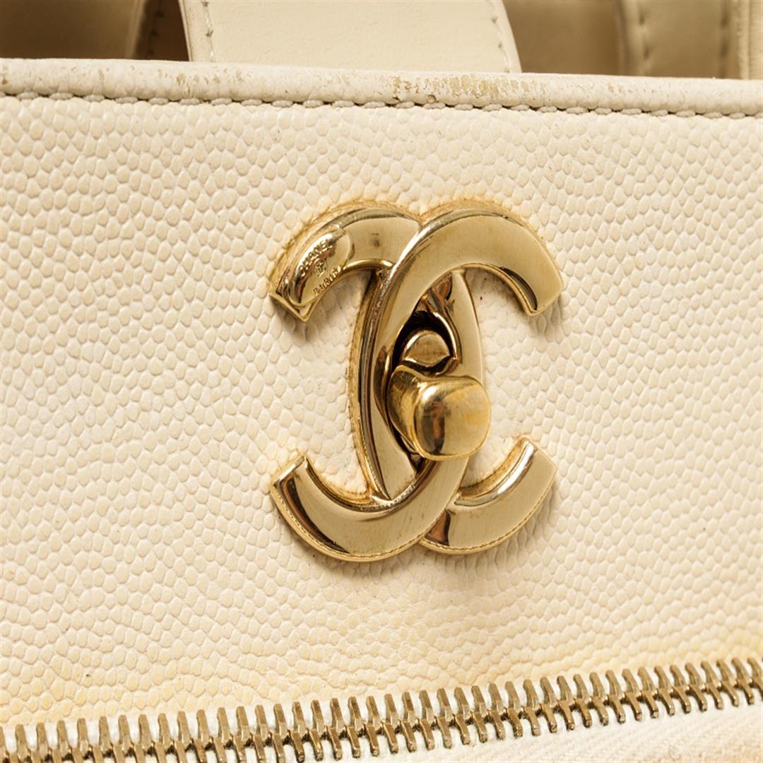 Chanel Beige Leather Business Affinity Shoulder Bag