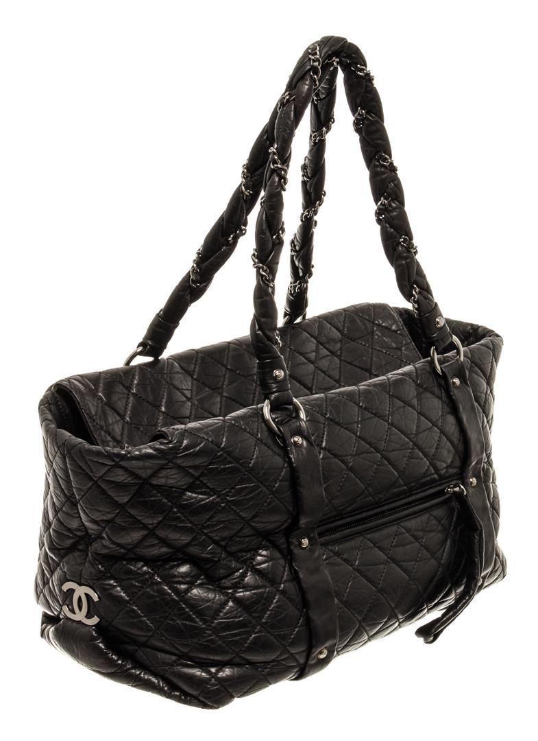 Chanel Black Quilted Lambskin Ligne Lady Braid XL Tote Bag