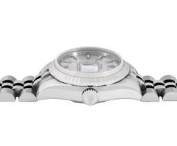 Rolex Ladies Quickset Silver Index White Gold Bezel With Hidden Clasp Jubilee Ba