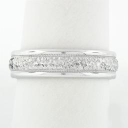 Scott Kay Solid 950 Platinum Fancy Textured Milgrain 5.9mm Comfort Fit Band Ring