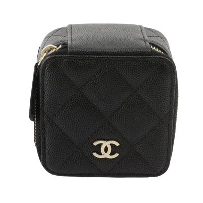 Chanel Black Quilted Leather Jewelry Box