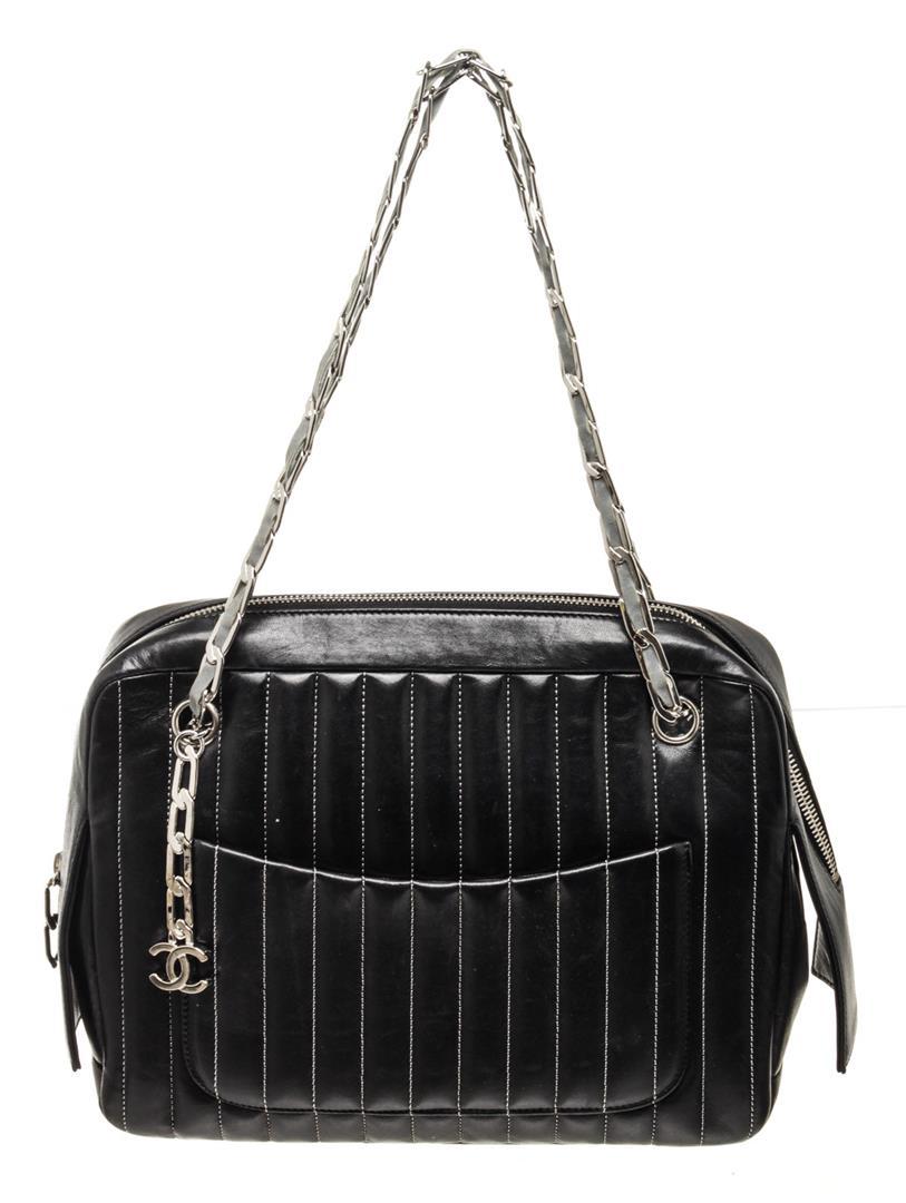 Chanel Black Leather Mademoiselle Shoulder Bag