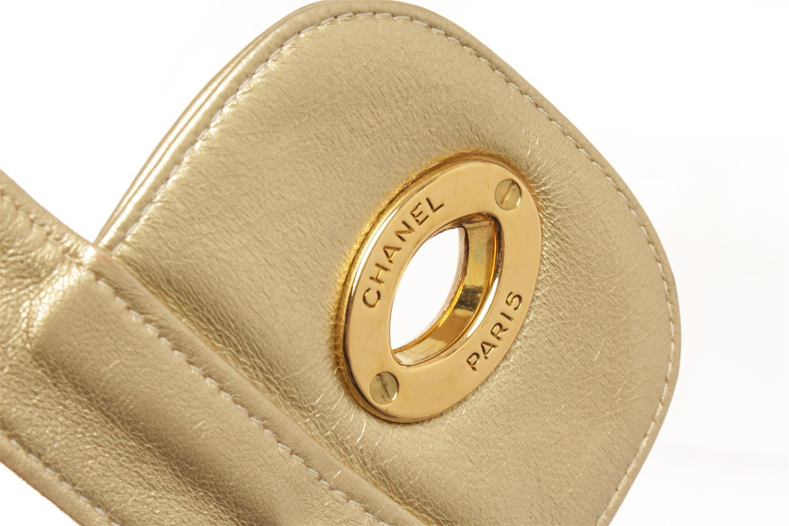 Chanel Vinyl Gold Lambskin Flap Maxi Shoulder Bag