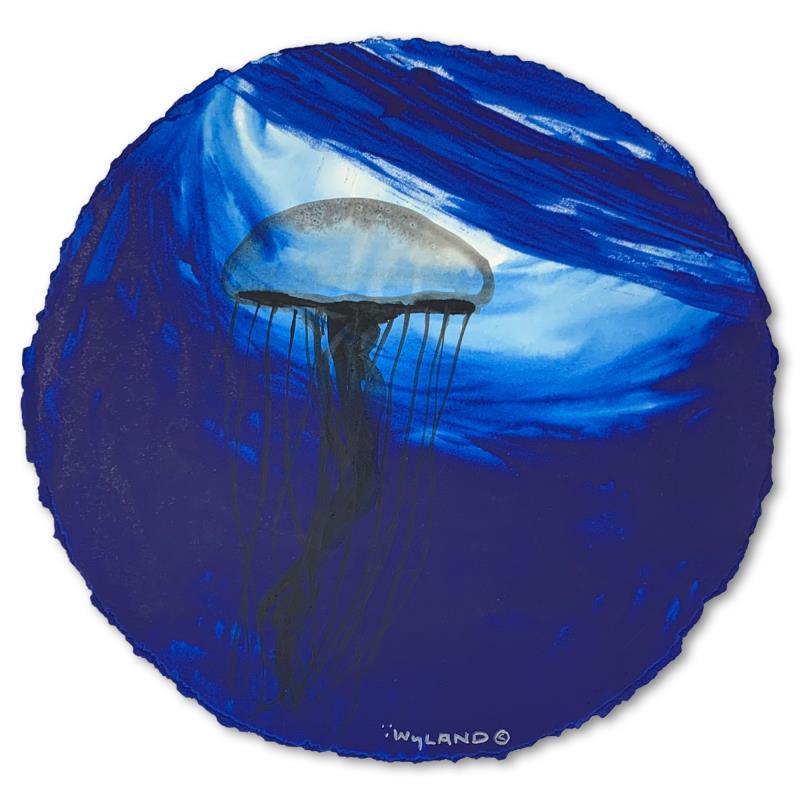 Blue Jellyfish Rising by Wyland Original