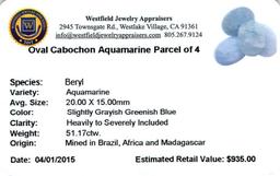 51.17 ctw Oval Cabochon Aquamarine Parcel