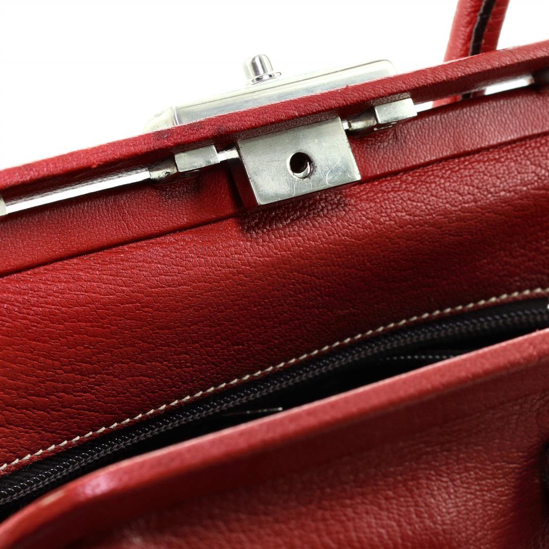 Prada Lock Frame Satchel Leather Medium