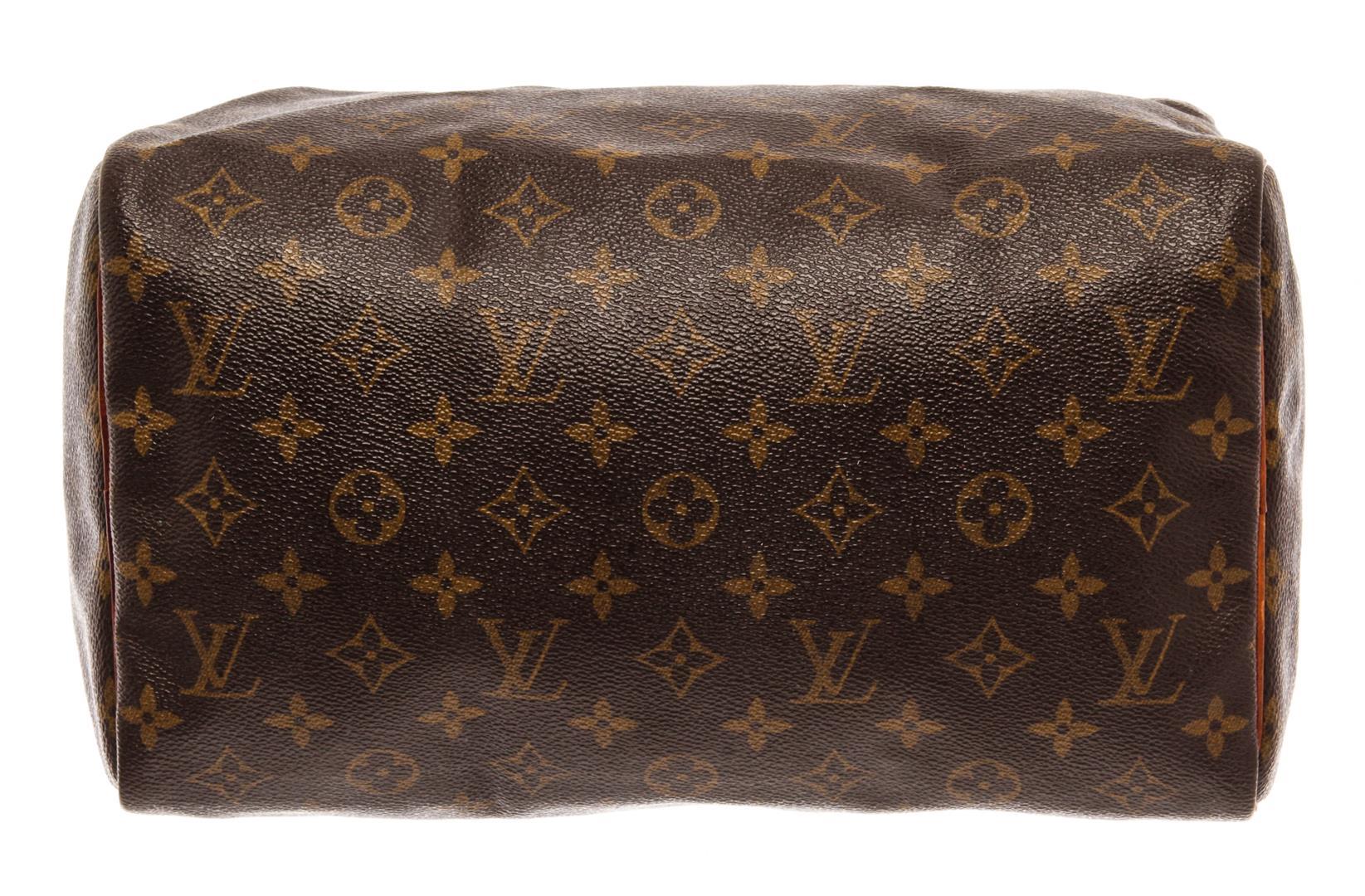 Louis Vuitton Brown Monogram Canvas Leather Speedy 30 Satchel Bag