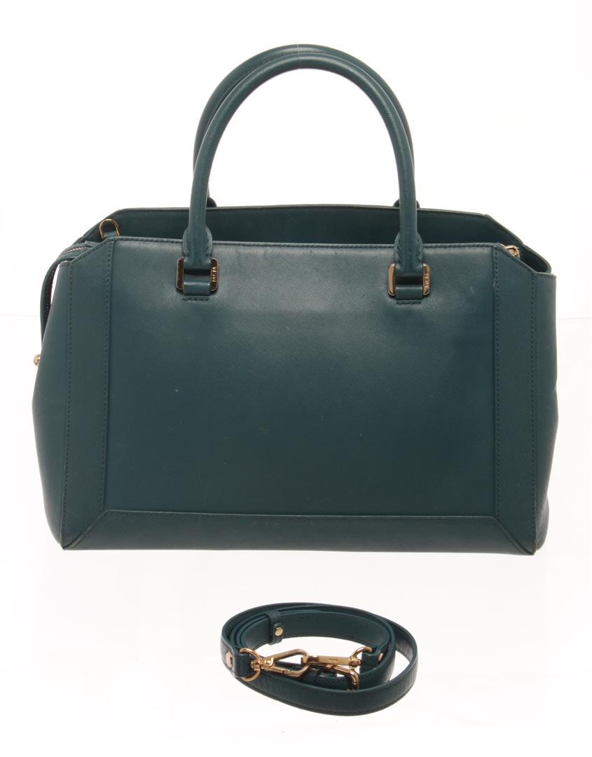 MCM Teal Leather 2 Way Shoulder Bag