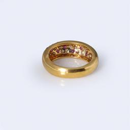 18K Yellow Gold Ruby & Diamond Ring