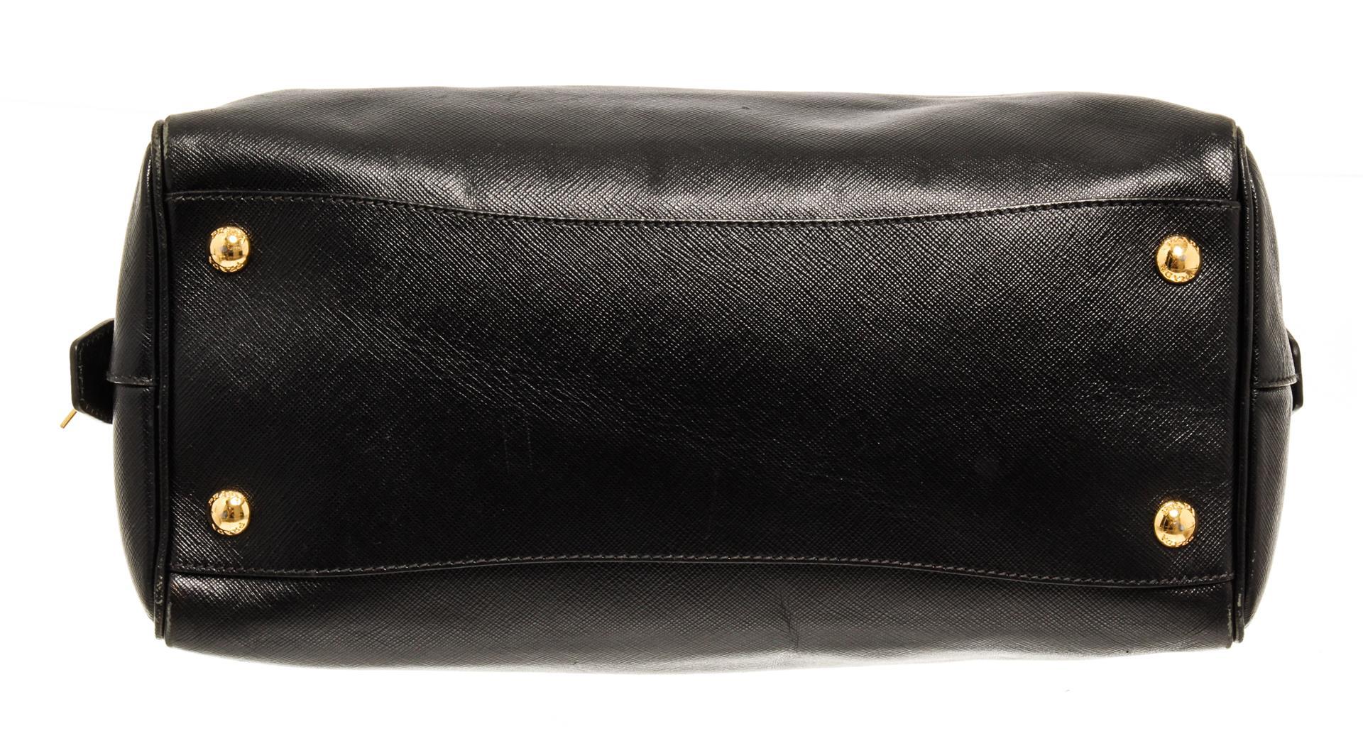 Prada Black Saffiano Leather Top Handle Bag