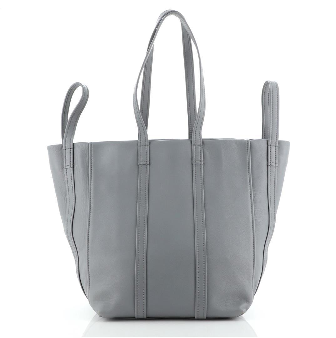 Balenciaga Laundry Cabas Tote Leather Small Gray