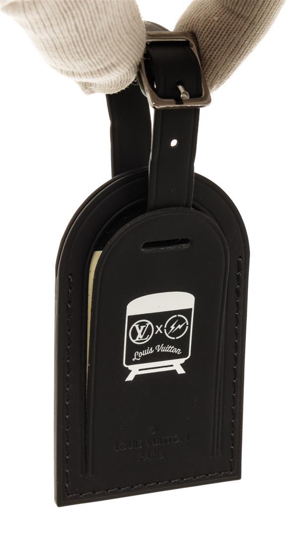 Louis Vuitton Black Leather Fragment Luggage Tag