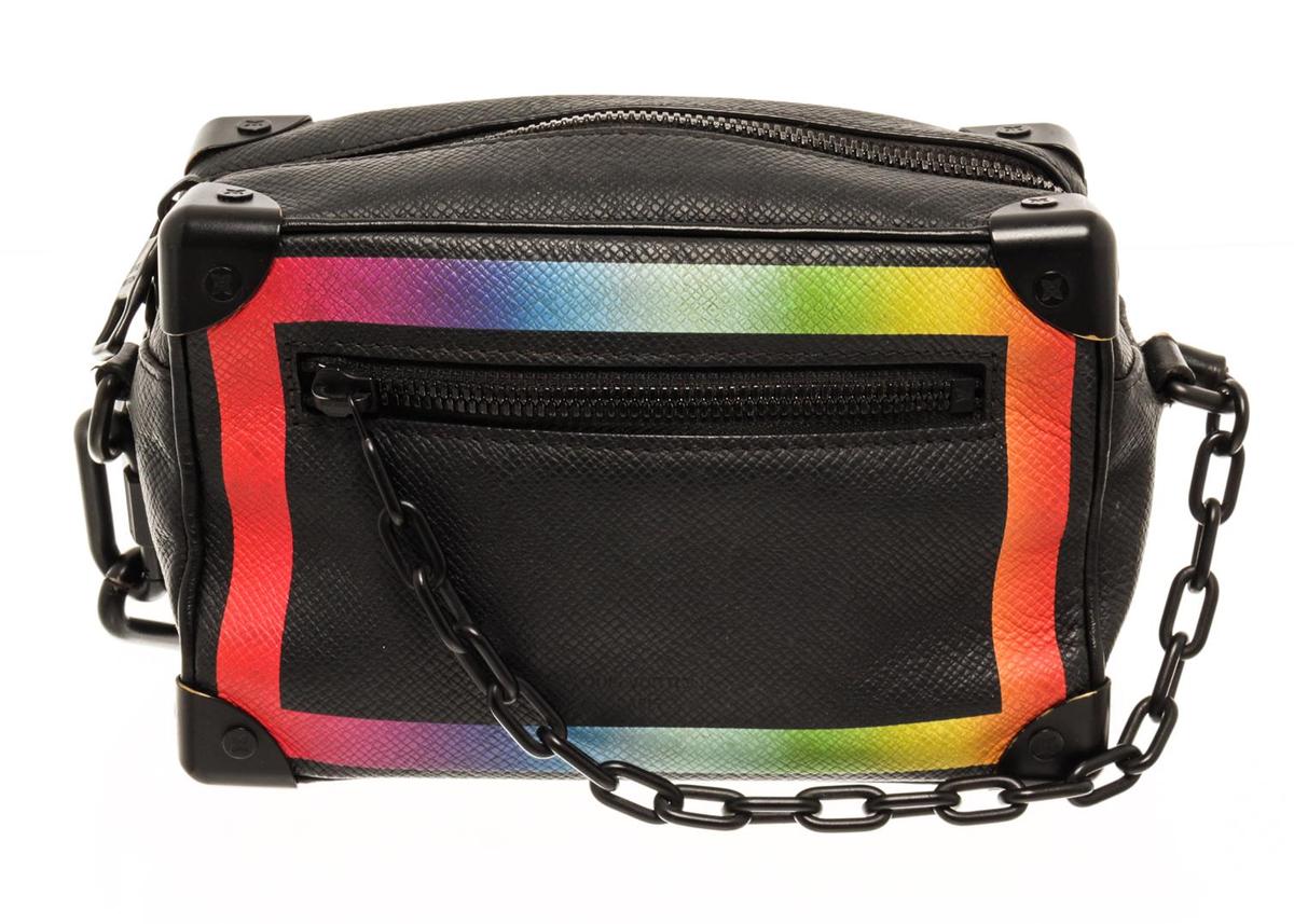 Louis Vuitton Mini Black Rainbow Taiga Leather Soft trunk Shoulder Bag