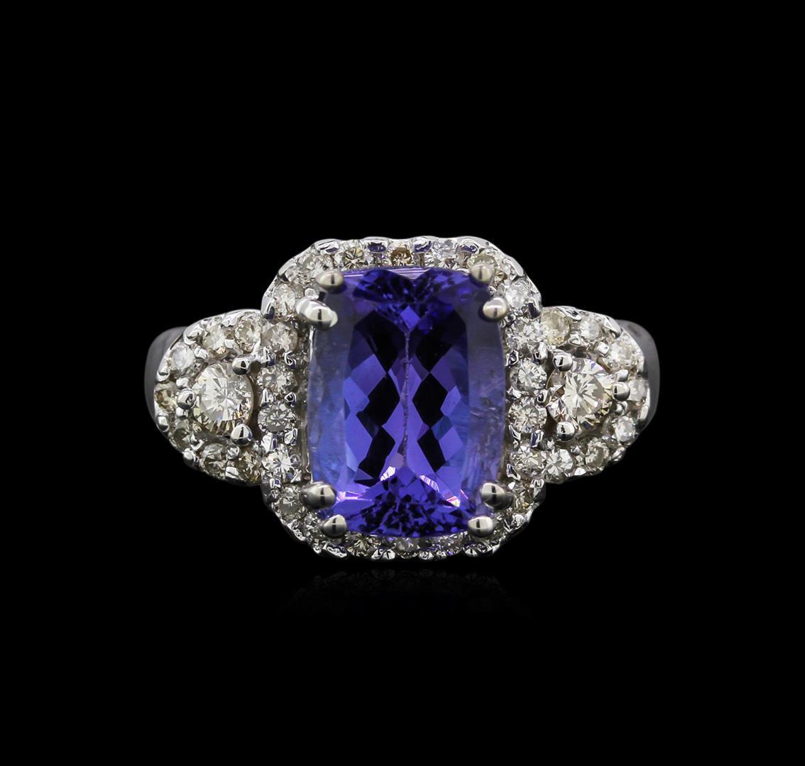 14KT White Gold 2.98 ctw Tanzanite and Diamond Ring