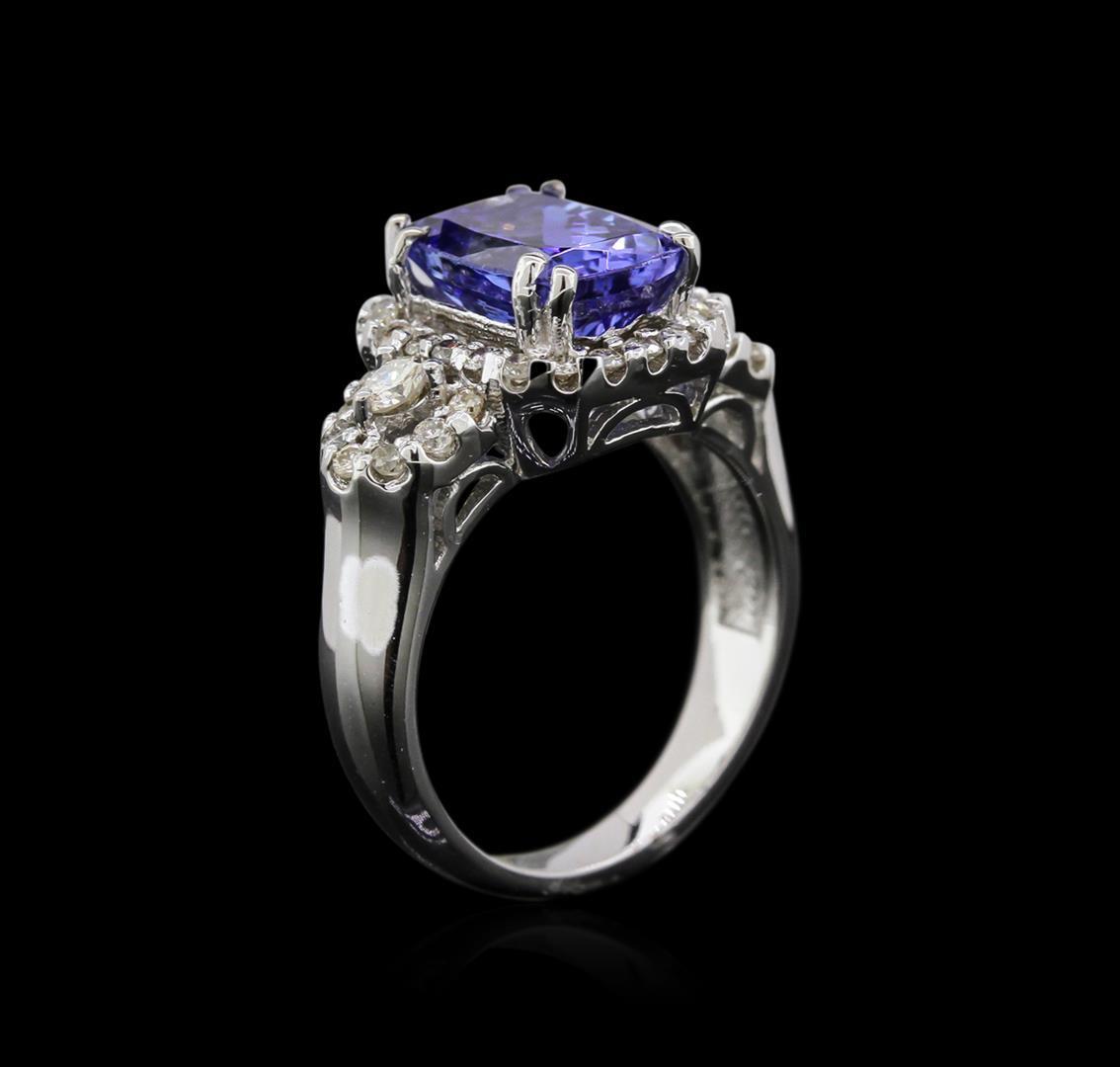 14KT White Gold 2.98 ctw Tanzanite and Diamond Ring