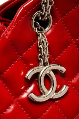 Chanel Red Leather Mademoiselle Bowler Bag