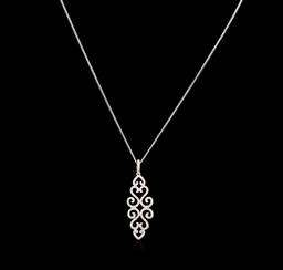 0.66 ctw Diamond Pendant With Chain - 14KT White Gold