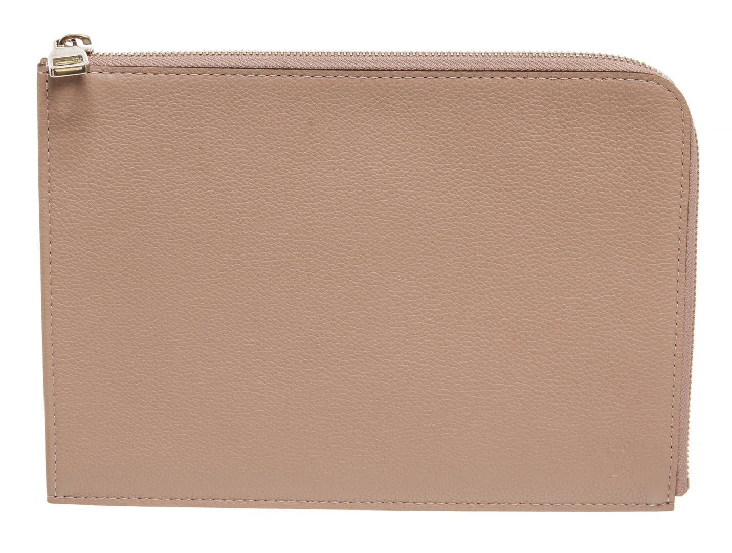 Louis Vuitton Taupe Leather Pochette Jour Clutch