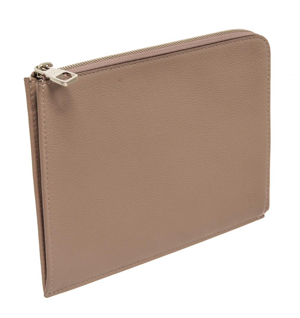 Louis Vuitton Taupe Leather Pochette Jour Clutch