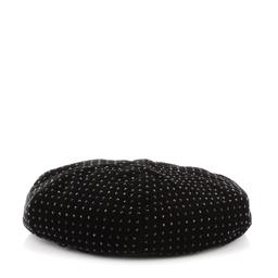 Saint Laurent YSL Beret Crystal Embellished Velvet Black