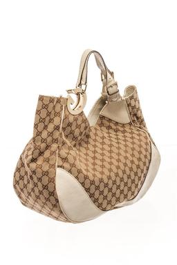 Gucci Brown Leather Charlotte GG Shoulder Bag