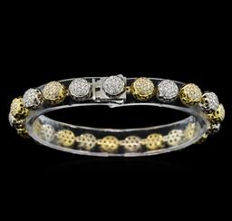 3.35 ctw Diamond Bracelet - 14KT White and Yellow Gold