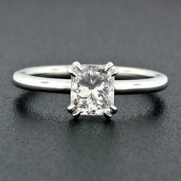 NEW Platinum GIA Certified 1.11 ctw Radiant Cut Diamond Solitaire Engagement Rin