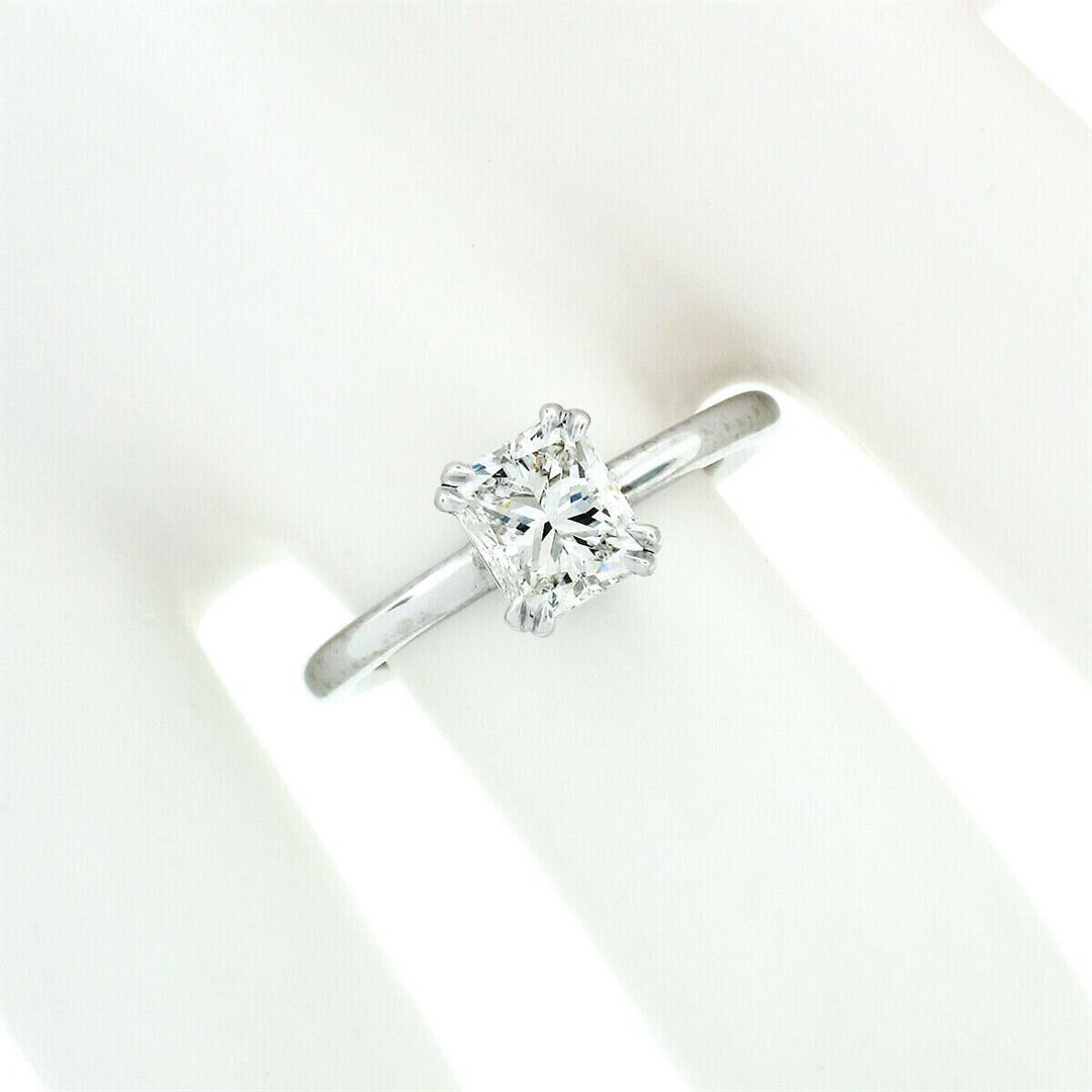 NEW Platinum GIA Certified 1.11 ctw Radiant Cut Diamond Solitaire Engagement Rin