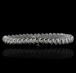 14KT White Gold 3.37 ctw Diamond Tennis Bracelet