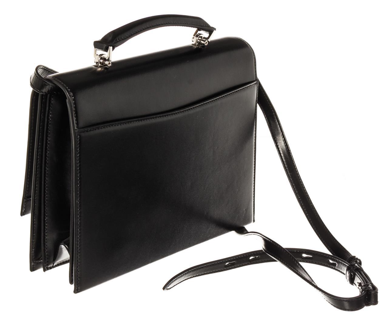 Saint Laurent Black Leather Babylone SHW Top Handle Bag