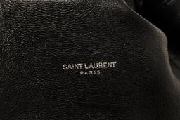 Saint Laurent YSL Black Leather Teddy Shopping Tote