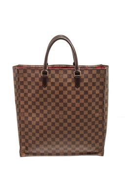 Louis Vuitton Brown Damier Ebene Canvas Sac Plat Tote Bag