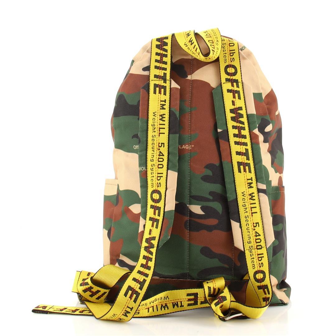 Off White Double Front Pocket Backpack Printed Canvas